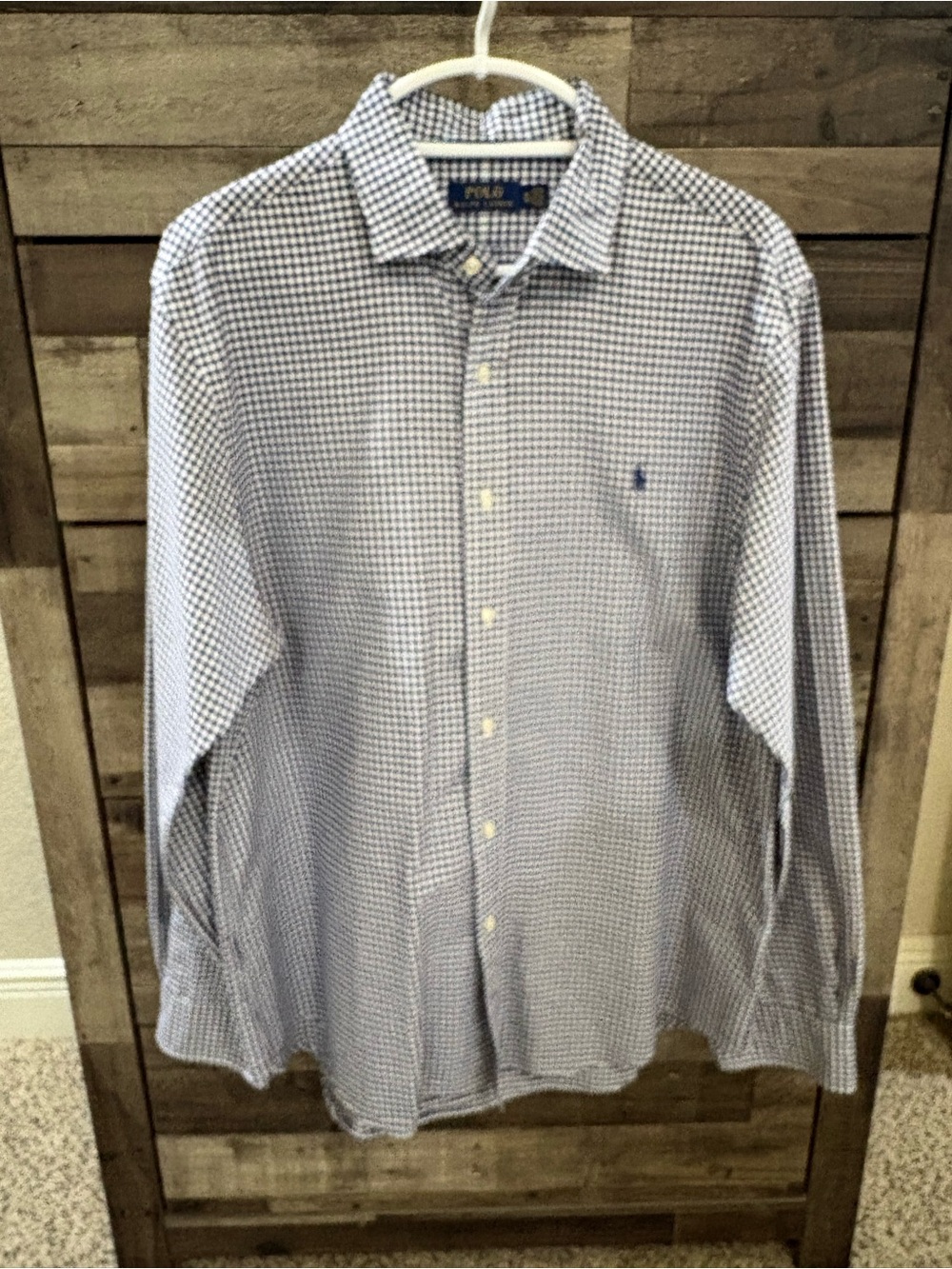 Polo Ralph Lauren Navy & White Gingham Button-Down | Men’s XL